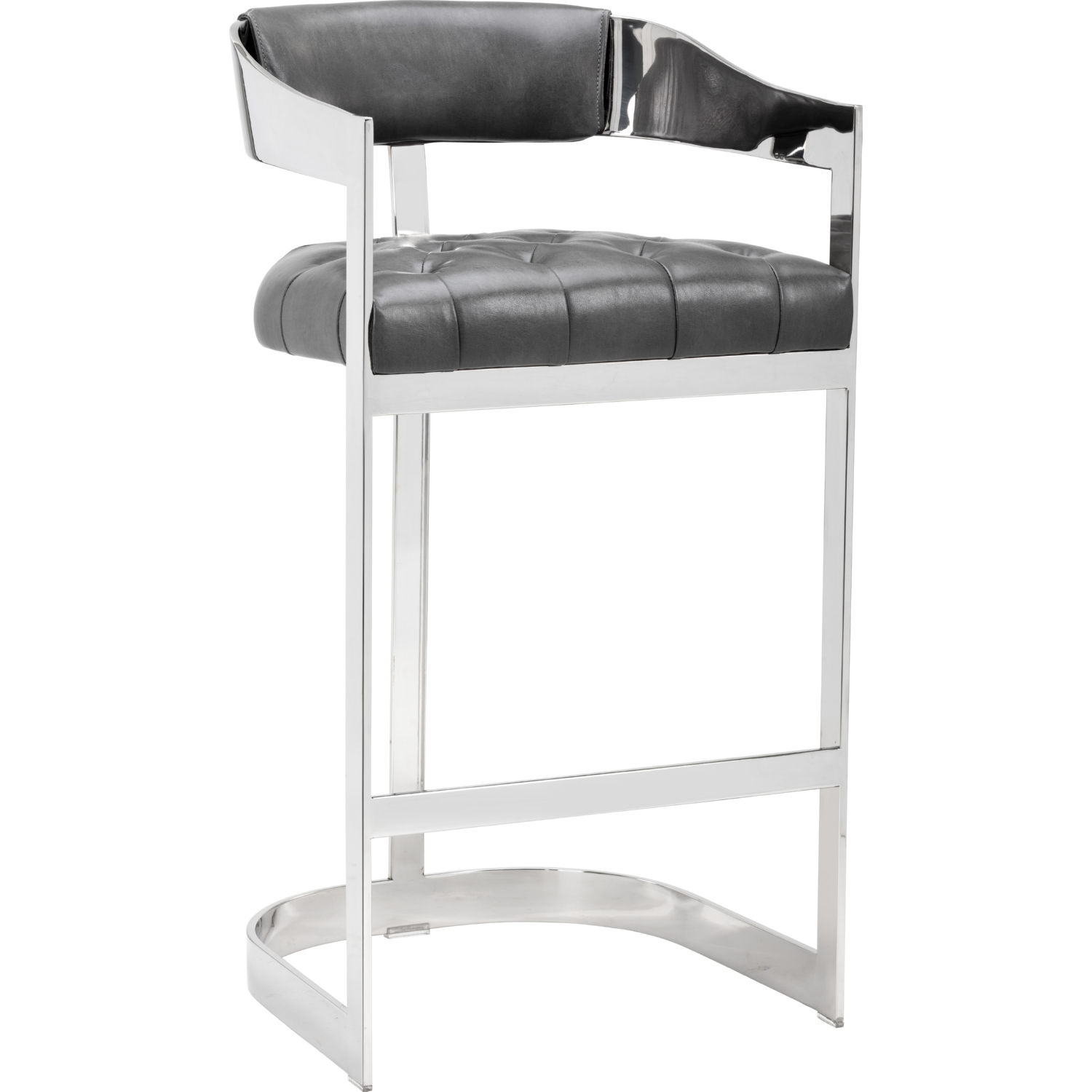 Sunpan 104016 Beaumont Bar Stool in Grey Bonded Leatherette